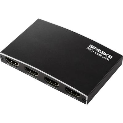 SpeaKa Professional SP-HDMIS-230 4 poorten HDMI-splitter Ultra HD-geschikt 3840 x 2160 Pixel Zwart SpeaKa Professional SP-HDMIS-230 4 poorten HDMI-splitter Ultra HD-geschikt 3840 x 2160 Pixel Zwart