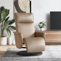 Fauteuil verstelbaar met voetensteun kunstleer cappuccinokleur - thumbnail
