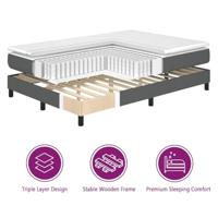 Boxspring bed met matras Donkergrijs 120 x 190 cm Stof - thumbnail