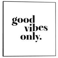Reinders schilderij hout good vibes only 50x50cm black & white - thumbnail