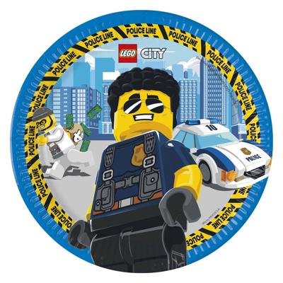 Globos Papieren bordjes fsc lego city, 8st.