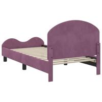 Bedframe voor kinderen met hoofdbord Paars 80 x 160 cm Fluweel - thumbnail