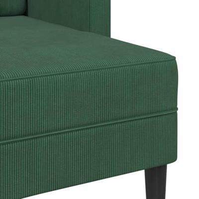 2-zitsbank met ligstoel L-vorm donkergroen 125 cm linnen