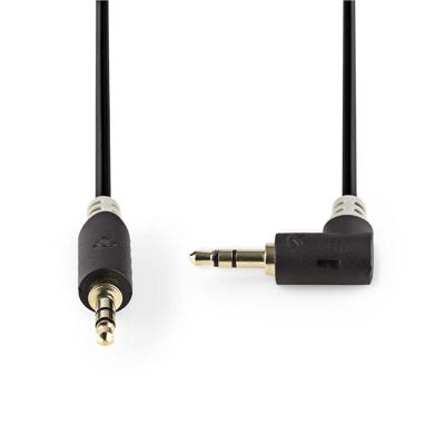 Stereo audiokabel | 3,5 mm male - 3,5 mm male haaks | 1,0 m | Antraciet