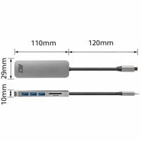 Hub ACT USB-C 3.0, 3x USB-A cardreader PD p-through - thumbnail