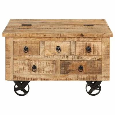 Salontafel 70x70x40 cm ruw mangohout