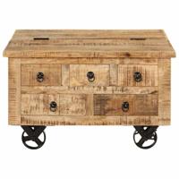 Salontafel 70x70x40 cm ruw mangohout - thumbnail