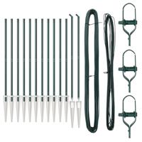 VidaXL Afrasteringspaal 13 pcs groen staal - thumbnail