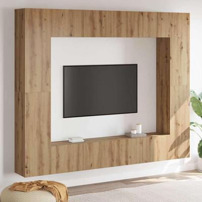TV-kast 8 pcs Bruin 221 x 30 x 180 cm Bewerkt hout