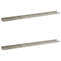 VidaXL Wandschappen 2 st 100x9x3 cm betongrijs - thumbnail