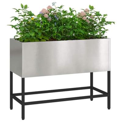 VidaXL Verhoogde tuin plantbak zilver 60 x 26 x 45 cm roestvrij staal VidaXL Verhoogde tuin plantbak zilver 60 x 26 x 45 cm roestvrij staal