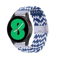 By Qubix - Compatible met Garmin Approach S12 / S40 / S42 - Braided nylon bandje - Blauw/wit - Compatible Garmin bandje - Bandbreedte: 20mm - thumbnail