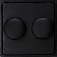 Enzo Kopp hk07 pure mat zwart afdekplaat + knop duo dimmer - 4624535 - thumbnail