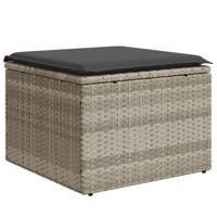 6-delige Loungeset met kussens poly rattan lichtgrijs - thumbnail
