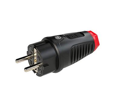 PCE 0522-sr Stekker met randaarde Massief rubber, Thermoplast 250 V Zwart, Rood IP54