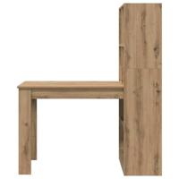 Bureau artisanaal eikenkleurig 122 x 67 x 145 cm Bewerkt hout - thumbnail