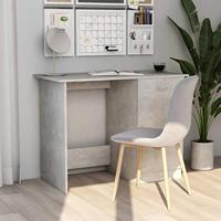 Bureau 100x50x76 cm bewerkt hout betongrijs - thumbnail