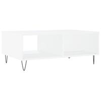 Salontafel 90x60x35 cm bewerkt hout wit - thumbnail