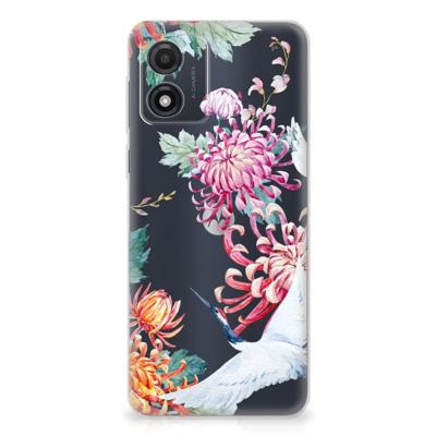 Motorola Moto E13 | TPU Hoesje | Bird Flowers