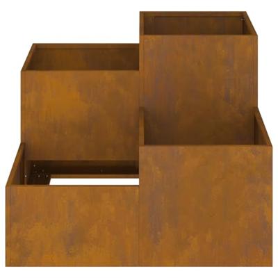 VidaXL Tuin bloempot roestig 100 x 100 x 60 cm cortenstaal VidaXL Tuin bloempot roestig 100 x 100 x 60 cm cortenstaal