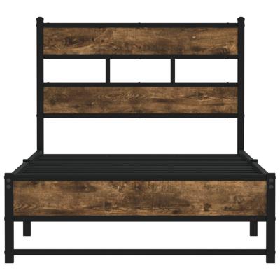 Bedframe zonder matras metaal gerookt eikenkleurig 193x203 cm
