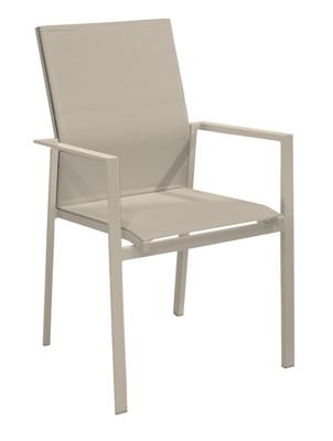 Delia stapelbare tuinstoel hoge rug latte light