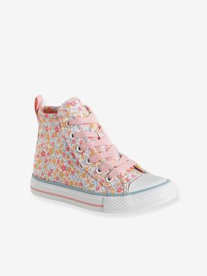 Hoge sneakers voor meisjes van decoratief stof wit, bedrukt