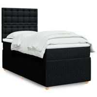 Boxspring met matras stof zwart 80x200 cm - thumbnail