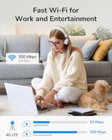 Draadloze router CUDY LT300_EU Wi-Fi 300 Mbps 2.4 GHz 4G LTE SIM - thumbnail