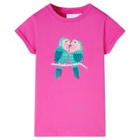 VidaXL Kindershirt 116 donkerroze - thumbnail