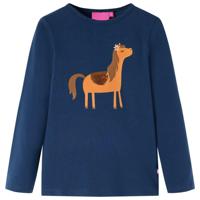 VidaXL Kindershirt met lange mouwen 116 marineblauw - thumbnail