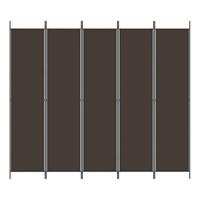 Kamerscherm met 5 panelen 250x220 cm stof bruin - thumbnail