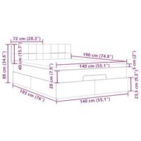 Bed met matras 140x190 cm stof taupe - thumbnail