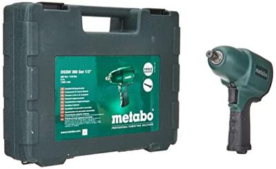 Metabo DSSW 360 Set 604118500 Pneumatische slagmoersleutel Gereedschapshouders: 1/2 (12.5 mm) buitenvierkant Draaimoment (max.): 360 Nm Incl. accessoires Metabo DSSW 360 Set 604118500 Pneumatische slagmoersleutel Gereedschapshouders: 1/2 (12.5 mm) buitenvierkant Draaimoment (max.): 360 Nm Incl. accessoires