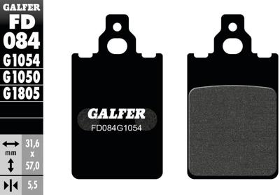 GALFER remblokken "fd084" brake pad fd084 g1054 organic