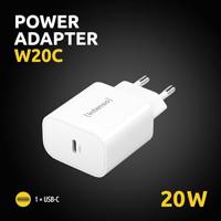 Intenso W20C USB-oplader 20 W 1x USB-C Wit Binnen USB Power Delivery (USB-PD) - thumbnail