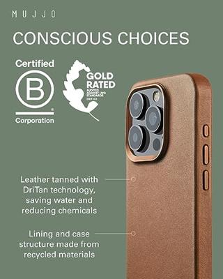Mujjo Leather Case met MagSafe iPhone 15 Pro Max Bruin