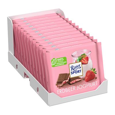 Ritter Sport - Aardbei Yoghurt - 12x 100g