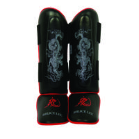 Bruce Lee Beenbeschermers Dragon Deluxe Zwart/rood Maat S/m - thumbnail