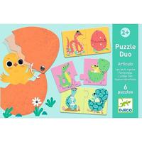 Puzzel Duo Articulo - Grappige eieren - DJECO sinaasappel - thumbnail