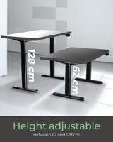 ICY BOX Zit-sta-bureauframe Elektrisch in hoogte verstelbaar Hoogte: 620 tot 1280 mm (b x d) 1047 mm x 300 mm Zwart IB-EW206B-T 60867 - thumbnail