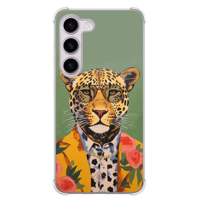 Samsung Galaxy S23 Plus shockproof hoesje - Luipaard hipster Samsung Galaxy S23 Plus shockproof hoesje - Luipaard hipster