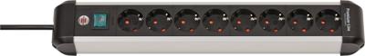 Brennenstuhl 1391030800 Alu-Line PDU | Stekkerdoos | 16A met 8x Type F Stopcontacten | Aan/uit Schakelaar | 3 meter