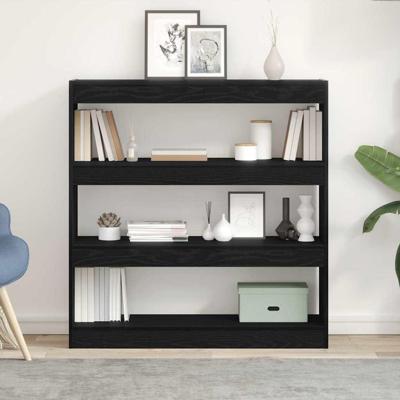 Boekenkast Zwart eiken 100 x 30 x 103 cm Bewerkt hout