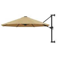VidaXL Wandparasol met metalen paal 300 cm taupe - thumbnail