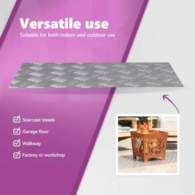 VidaXL Trap tread rechthoekig 4 pcs zilver 70 x 40 cm aluminium