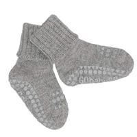 GoBabyGo antislip sokjes Alpaca wol grey melange-6-12 mnd - thumbnail