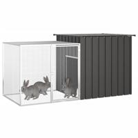 VidaXL Konijnenhok 200x91x100 cm gegalvaniseerd staal antracietkleurig - thumbnail