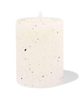 HEMA Led-kaars stompkaars ⌀7.5x10cm ribbel spikkel ivoor (ivoor) - thumbnail
