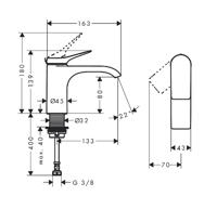 Fonteinkraan HansGrohe Vivenis Eengreeps Zonder Afvoer Mat Wit - thumbnail